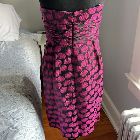 Jessica Simpson Women Gathered Strapless Sweetheart Mini Dress Black Purple Sz 8 - Picture 6 of 6